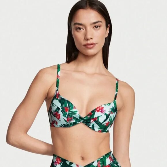 Victoria Secret Swim Twist Front Push-Up Bikini Top NWT Sz 34C - Picture 2 of 11